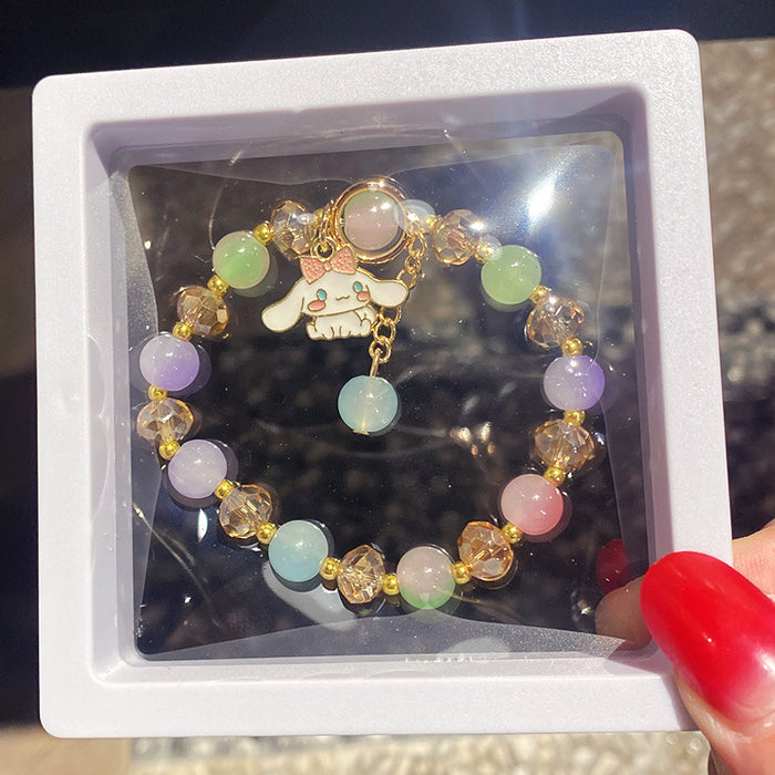 Wholesale Children' s Crystal Beaded Double Color Glaze Bracelet