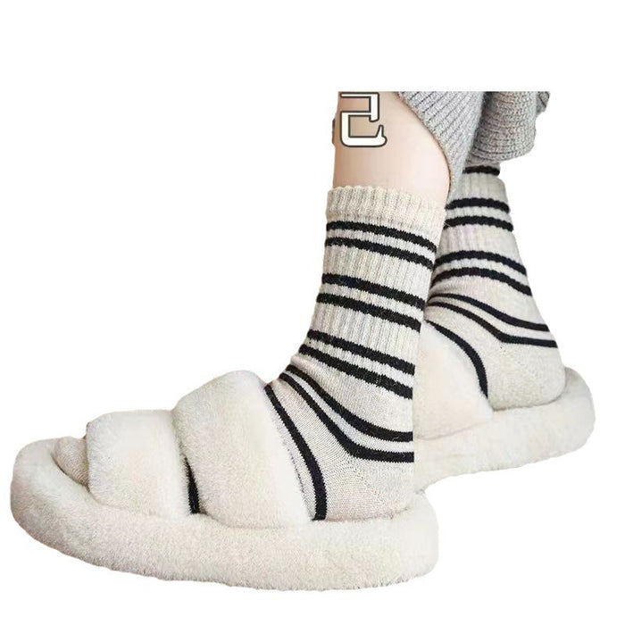 Wholesale Socks, mid length socks, striped socks, thick and warm, outer sports socks
