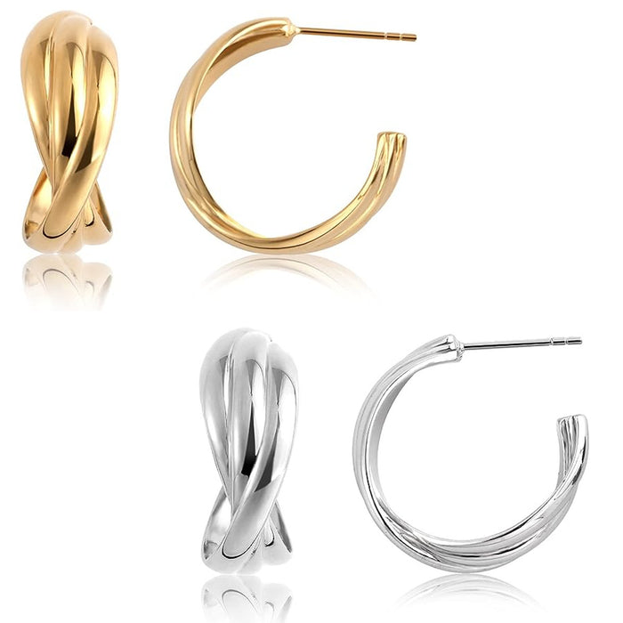 Wholesale Iron Twist Earrings JDC-ES-LiR008