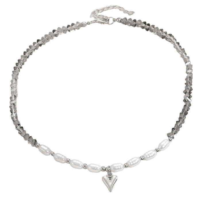 Wholesale Simple irregular patchwork heart necklace