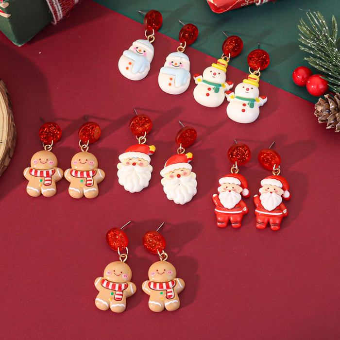 Wholesale Cute cartoon bubble shape Christmas earrings niche holiday party atmosphere earrings