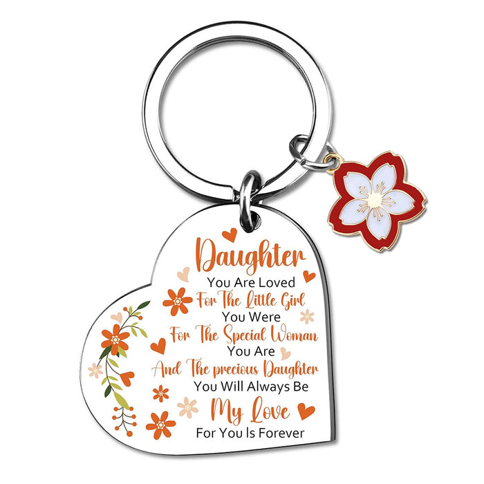 Wholesale Colored stainless steel keychain heart-shaped keychain