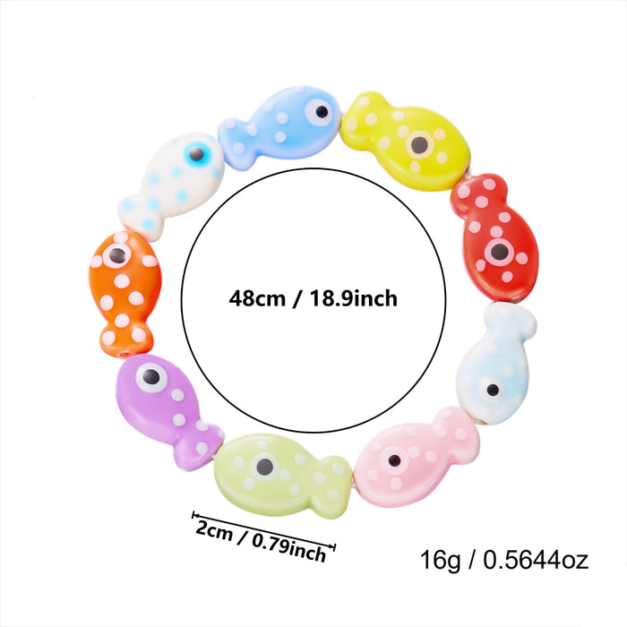 Wholesale Trendy Ceramic Fish Beaded Bracelet Colorful Animal Design Jewelry Accessory
