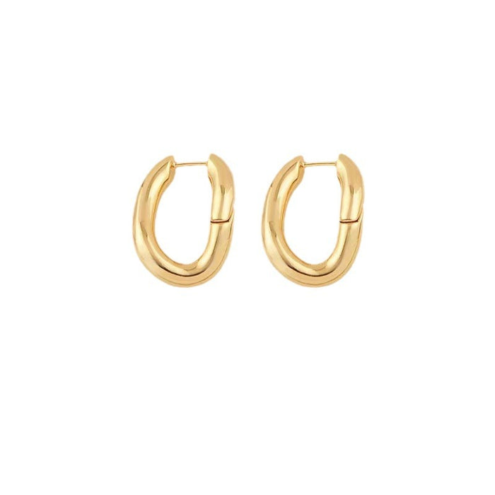 Wholesale Simplicity, individuality, versatility, fashion, oval ring, curved ear buckle, women's niche design, elegant and versatile