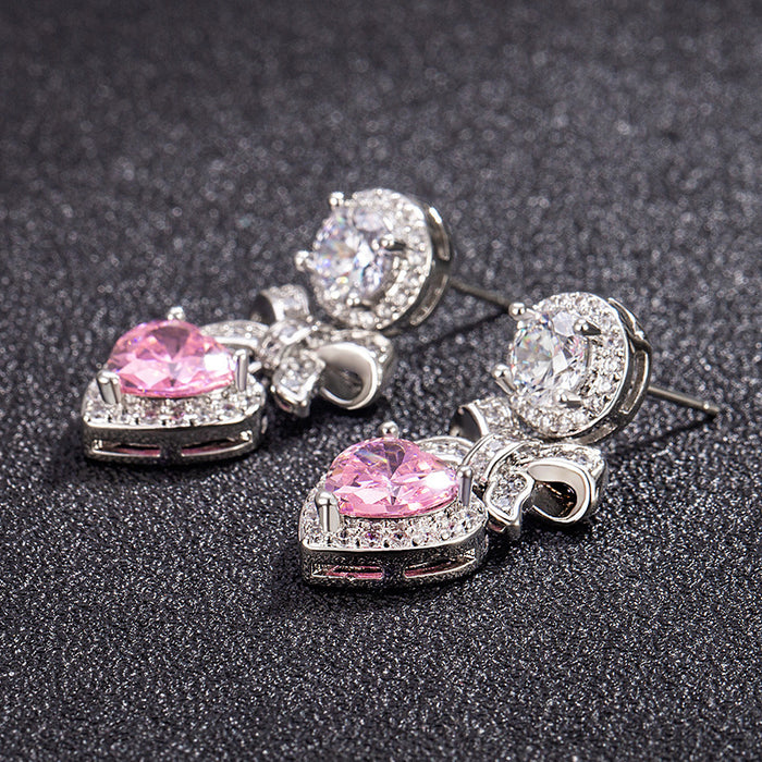 Wholesale Heart-shaped Bow Earrings
