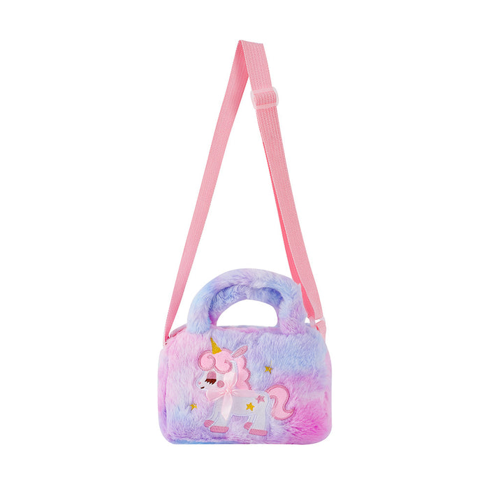 Wholesale Cartoon Unicorn Plush Square Shoulder Bag