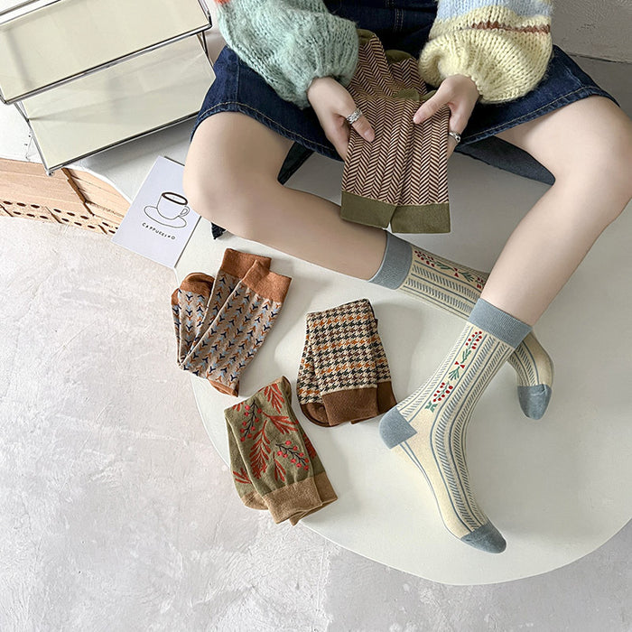 Wholesale Thick socks, mid tube stacking socks, thick retro cotton socks