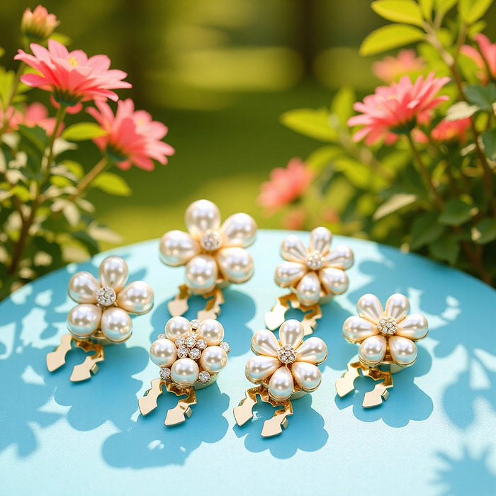 Wholesale Pearl Flower Metal Button Decoration