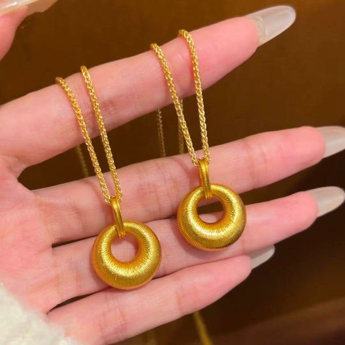 Wholesale Sand Gold Jewelry Brushed Gold Nugget Pendant Safety Buckle Jewelry Women's