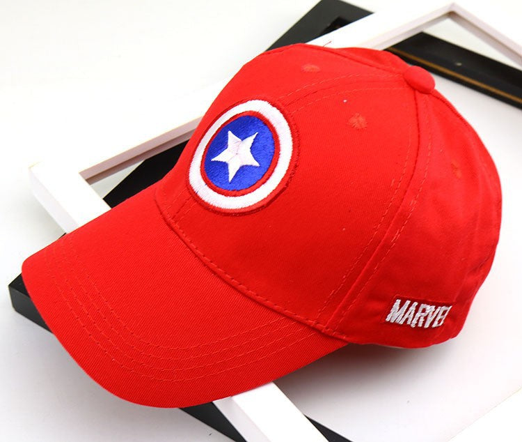 Wholesale Red Solid Color Kids Baseball Cap With Wide Brim Sunscreen Dome Top Trendy Gift