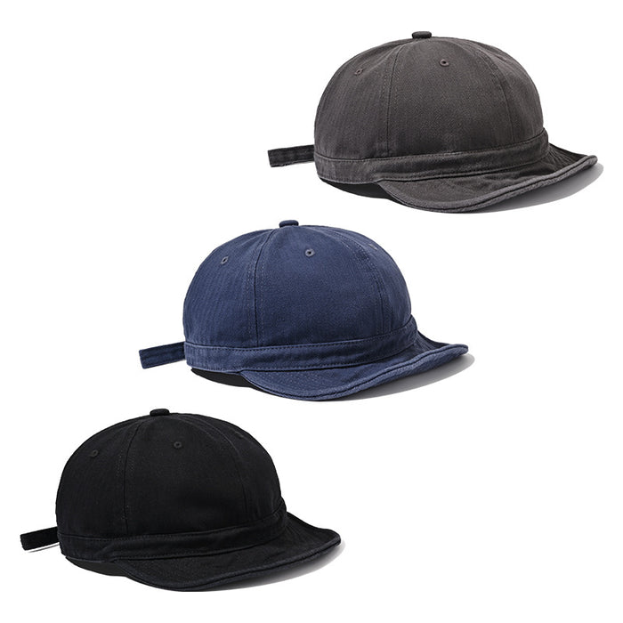 Wholesale Big head circumference hat retro washed soft top baseball cap soft brim duckbill cap short brim hat