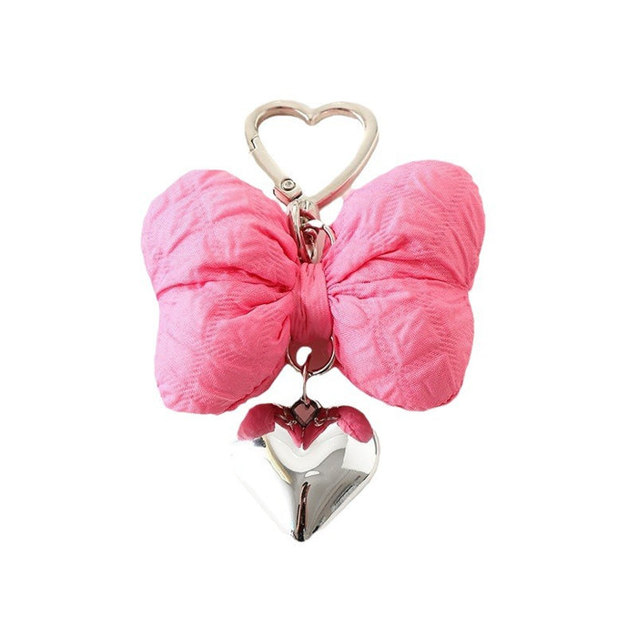 Wholesale Creative new cute bow pendant with high-end metal heart keychain decoration
