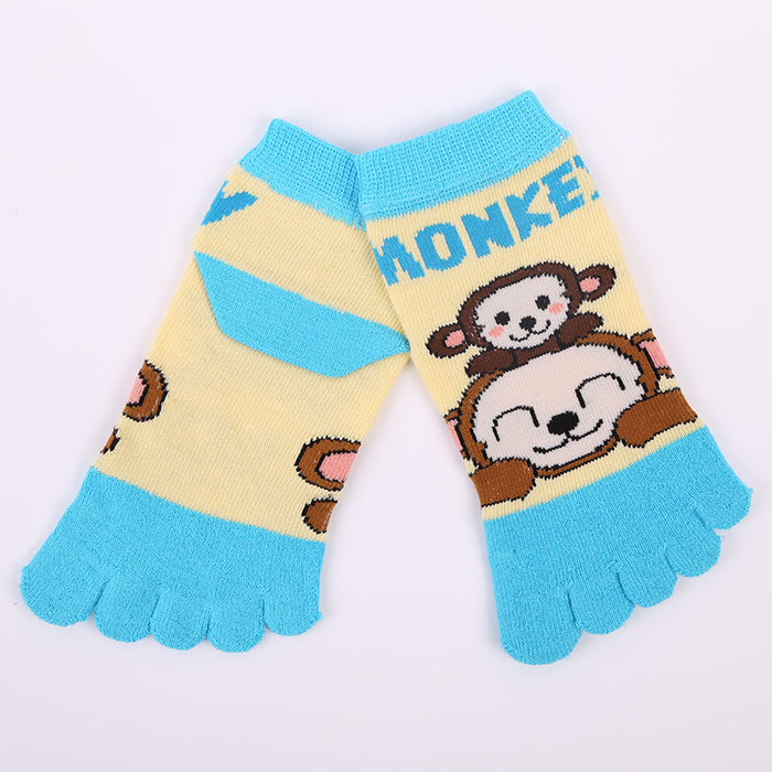 Wholesale Children' s Socks Cartoon Elephant Short Socks Cotton Sports Sweat-Absorbent Breathable Multi-Color Split-Toe Socks