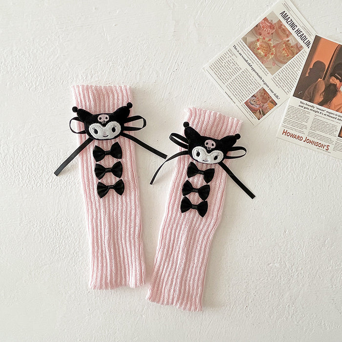 Wholesale Bowknot leg warmers stacked socks autumn doll knitted calf warmers for women