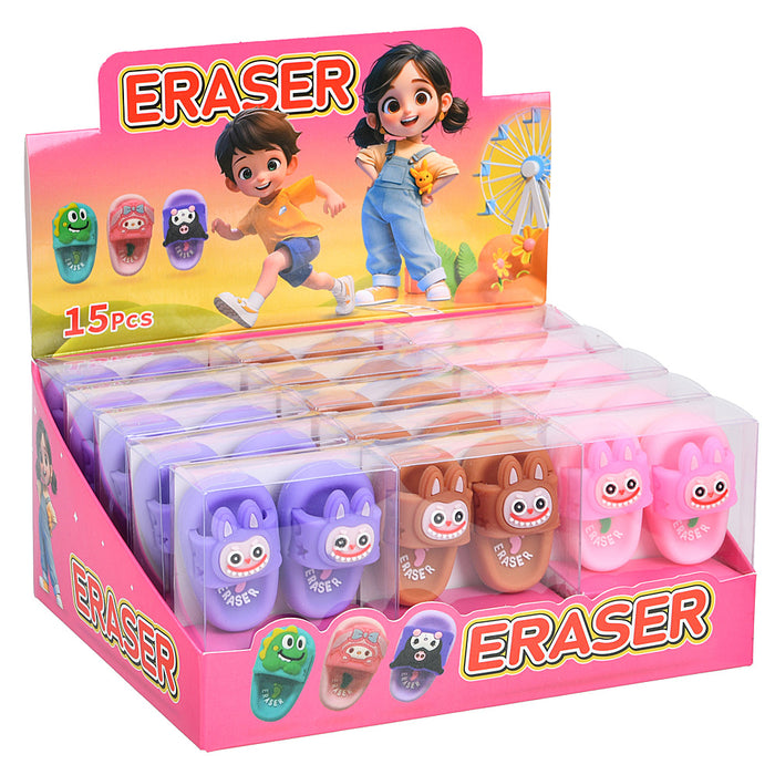 Wholesale Creative slipper shape eraser kindergarten boys and girls primary school students cute clean debris