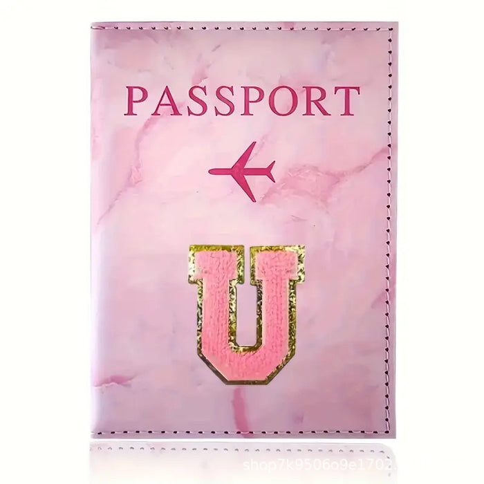 Wholesale Trendy Monogram Passport Cover Initial PU Leather Travel Wallet Unisex Boutique Card Holder