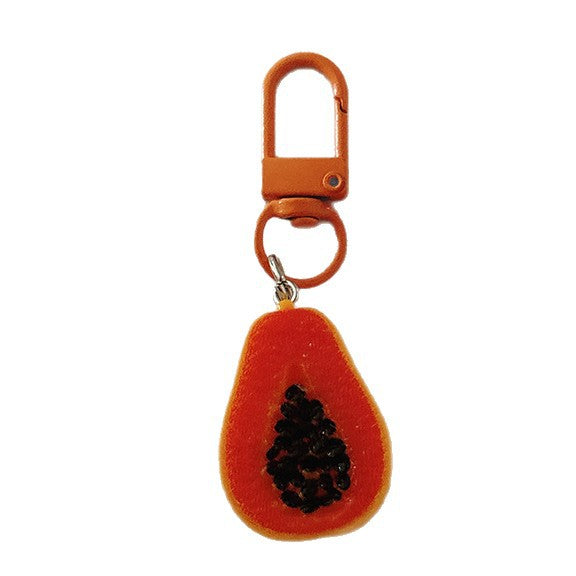 Wholesale Chic Tropical Fruit Resin Keychain Bag Charm Pendant For Girls Boutique Gift Accessory
