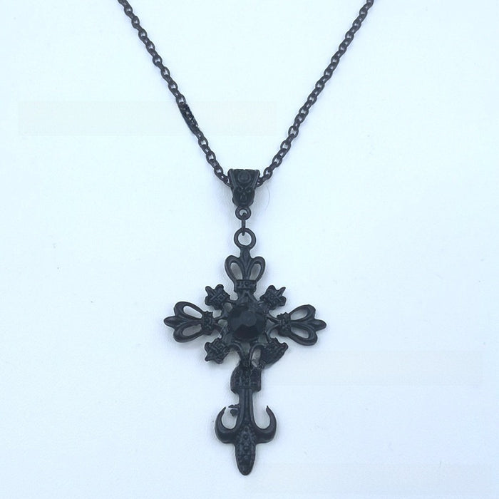 Wholesale Vintage Ruby Cross Necklace Fashion Pendant Necklace