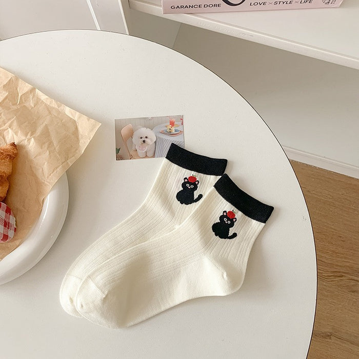 Wholesale Socks cartoon short tube socks thin, sweat absorbing boneless socks color blocked