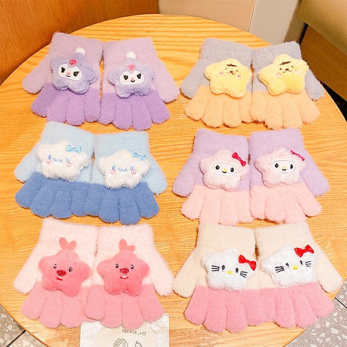 Wholesale Cartoon knitted children' s winter gloves