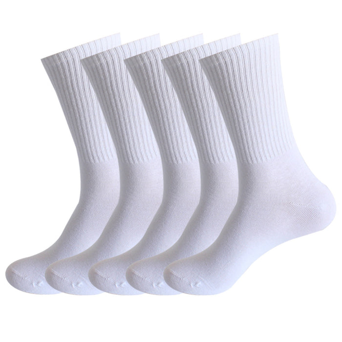 Wholesale High elastic calf socks, running sports socks, plus size solid color mid tube socks