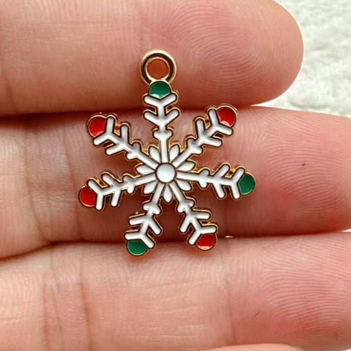 Wholesale 10pcs New oil-drip Christmas-themed alloy accessories  cartoon snowman  reindeer,   DIY pendant accessories