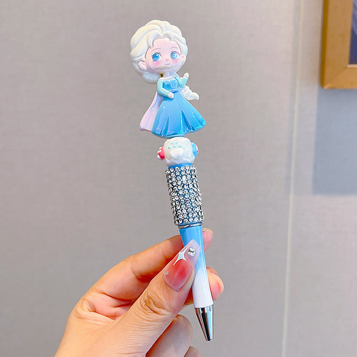 Wholesale Cartoon Plastic Crystal Sparkling Diamond Rotating Bead Neutral Pen JDC-PN-PeiNi001