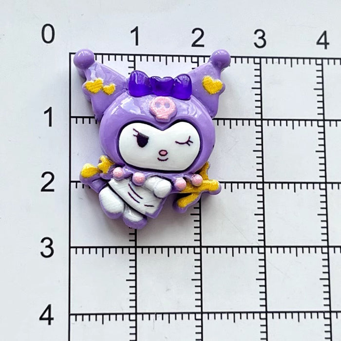 Wholesale Cartoon bright oil library purple resin accessories  jewelry mobile phone case refrigerator patch hair accessories material