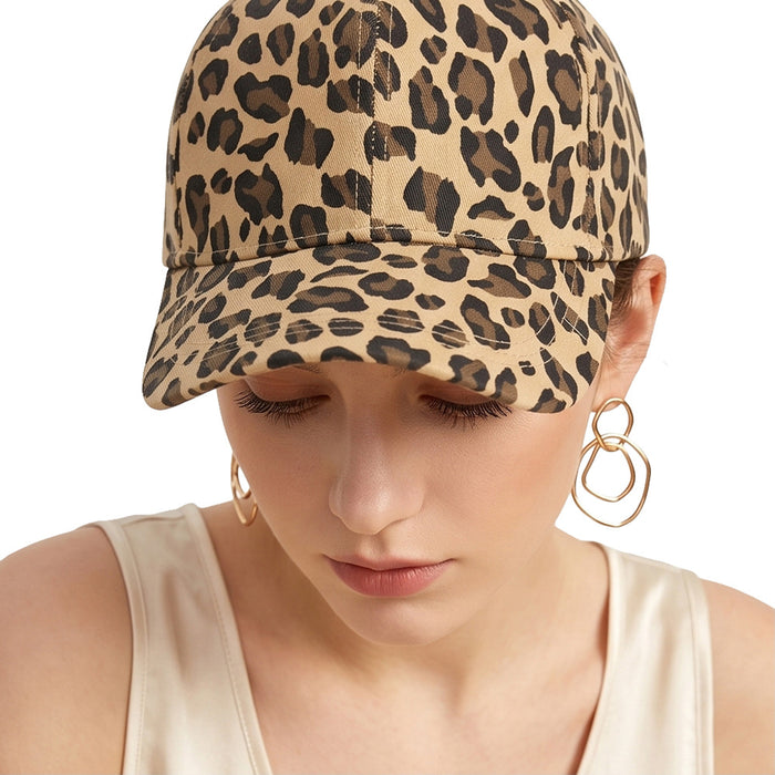 Wholesale Trendy Leopard Print Women' s Baseball Cap High Quality Sun Protection Hat Boutique Gift