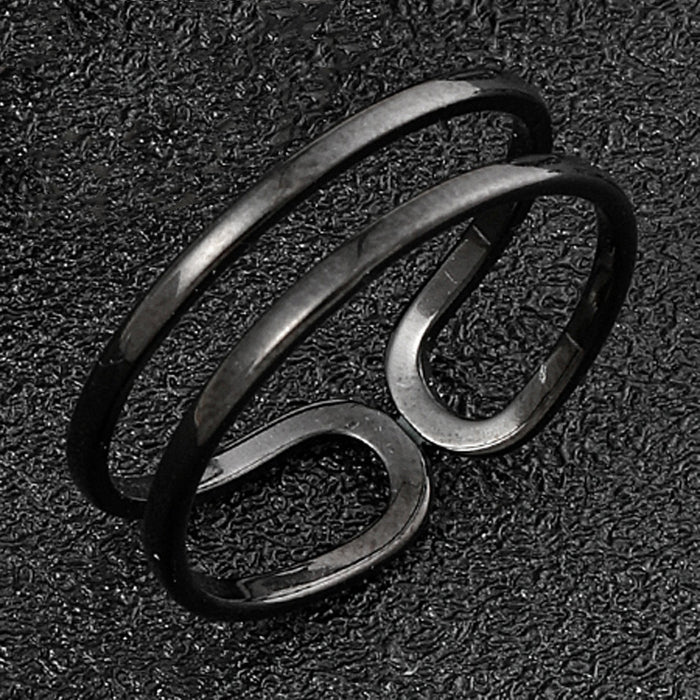 Wholesale Titanium steel ring three piece set jewelry with non fading design, niche opening adjustable