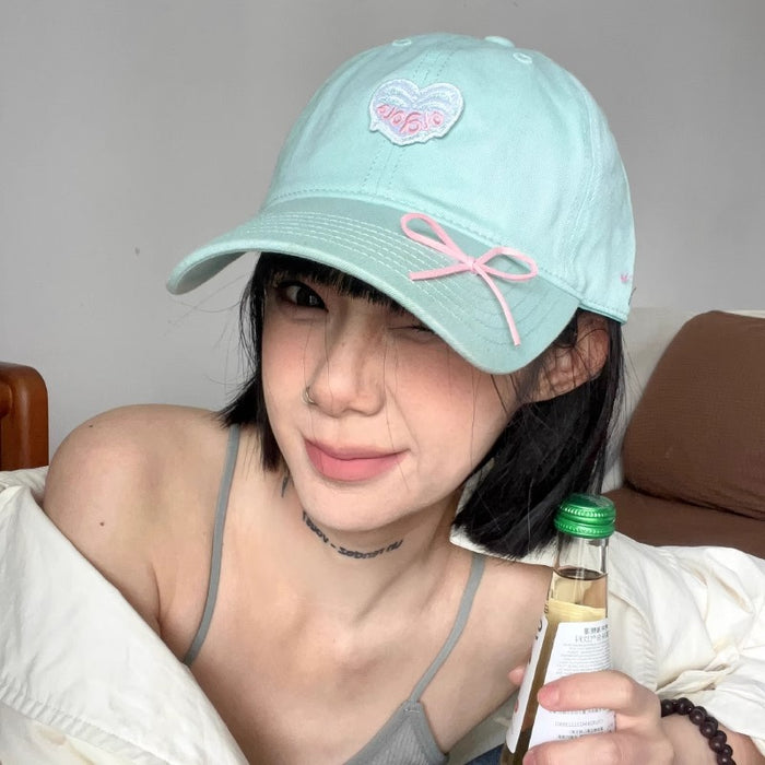 Wholesale Original Love Embroidered Duck Tongue Hat Bow Baseball Hat