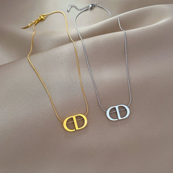 Wholesale Titanium Steel Letter Necklace JDC-NE-LiGe003