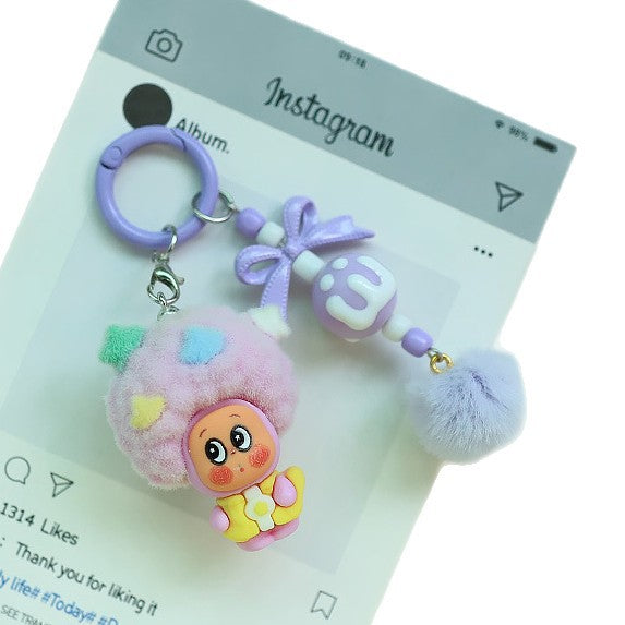 Wholesale Flocked Apple Star Cute Small Pendant Cute Silicone Doll Keychain