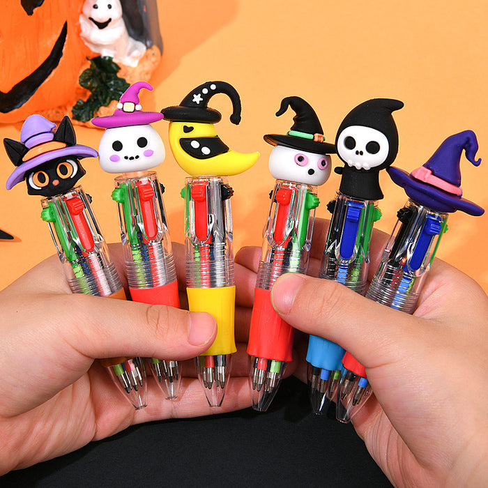 Wholesale 36pcs  four-color ballpoint pen mini cute cartoon series color pen student stationery gift pen