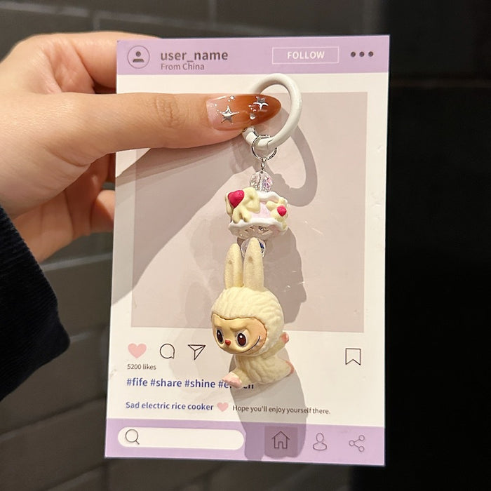 Wholesale Lazy Yoga Series Mobile Phone Chain Stuffed Trendy Light Luxury Bag Pendant Car Keychain