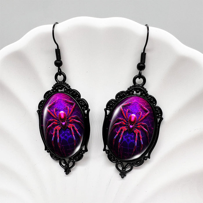 Wholesale  red  Round Earrings  Web Earrings Vintage Love Bugs Time and Light Gems Black Earrings