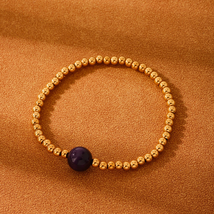 Wholesale Stainless steel round bead handmade bead bracelet with cross shaped personalized bracelet plating