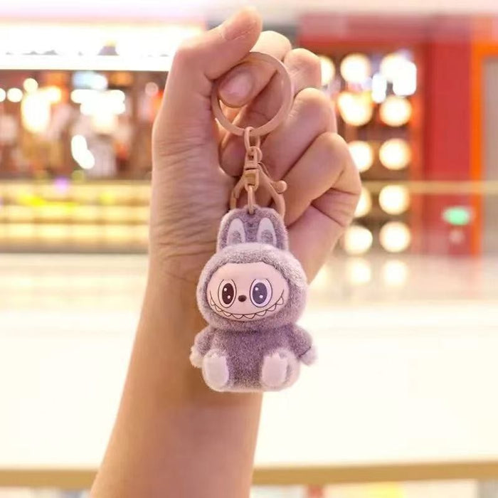 Wholesale Cute sitting posture cartoon flocked keychain