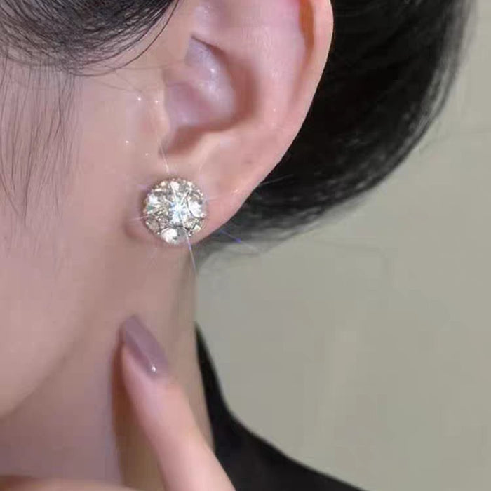 Wholesale Zircon magnetic earrings without piercings, exquisite and versatile high-end earrings, light luxury and high-end ear clips
