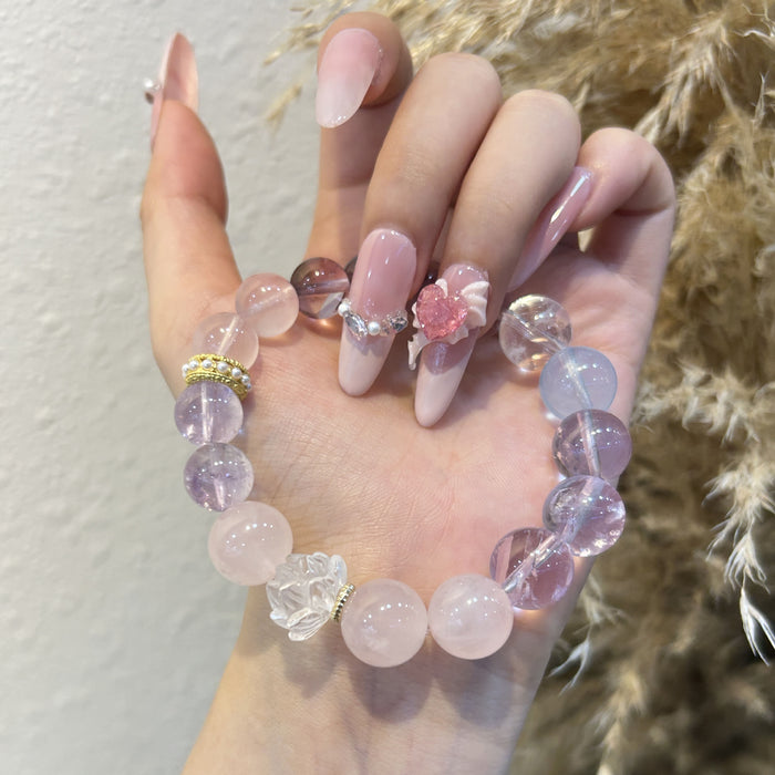 Wholesale Natural amethyst powder crystal bracelet, personalized and niche crystal bead