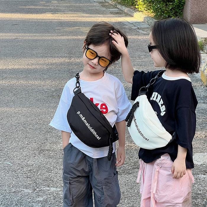 Wholesale Children's bag, high-end nylon chest bag, letter lightweight crossbody bag, outdoor sports coin purse