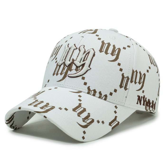 Wholesale Unisex embroidered letter duckbill cap full print baseball cap spring and autumn outdoor leisure sports sunshade duckbill cap trendy