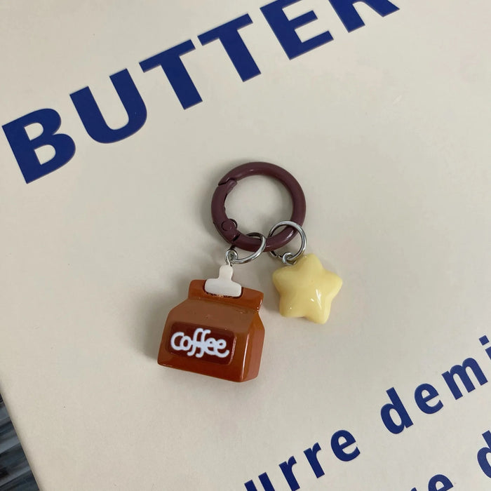 Wholesale Cute Coffee Shop Star Keychain Pendant Star Cartoon Bag Pendant Accessories