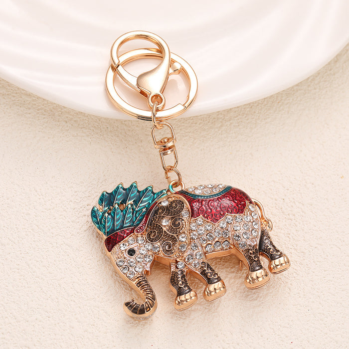 Wholesale Elephant Rhinestone Keychain Decorative Fashion Accessory