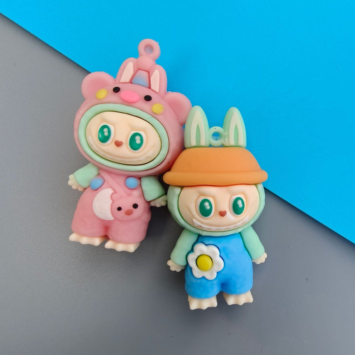 Wholesale Cross-dressing three-dimensional soft PVC material cartoon cute pull cloth pendant