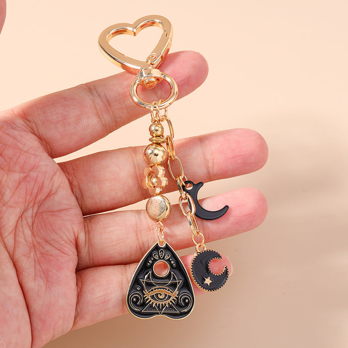 Wholesale Creative diamond-encrusted heart-shaped metal keychain