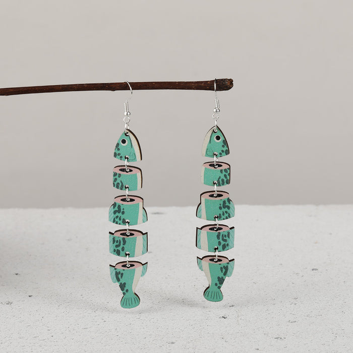 Wholesale personalized acrylic wooden earrings