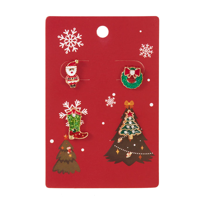 Wholesale Cartoon Snowflake Ear Studs Christmas Holiday Jewelry Accessory