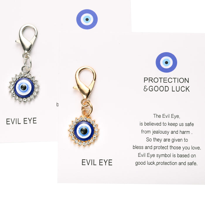 Wholesale Diamond-encrusted devil' s eye keychain