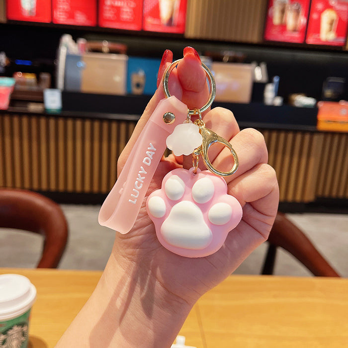 Wholesale Glue cat claw keychain  doll pendant pendant small pendant backpack doll car accessories